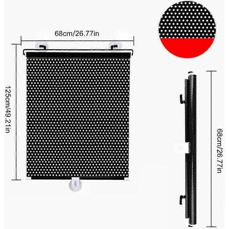 Pare-soleil rétractable pour pare-brise de voiture, protection solaire pour vitres de voiture contre les UV, maille PVC haute qualité, protection estivale, noir universel (1/5)