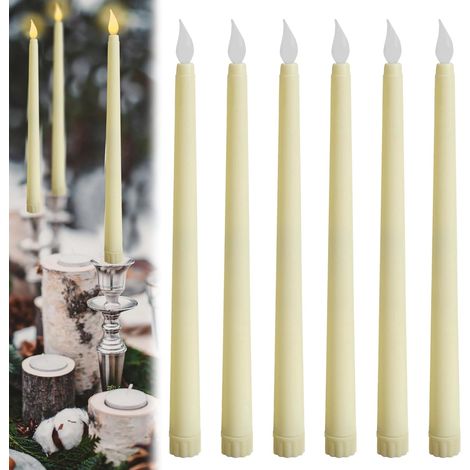 LED-Kerzen, 6 Stück flackernde LED-Kronleuchterkerzen, elfenbeinfarbene, dekorative elektrische Kunstkerzen für Ostern, Geburtstag, Jubiläumsfeier, Hochzeit