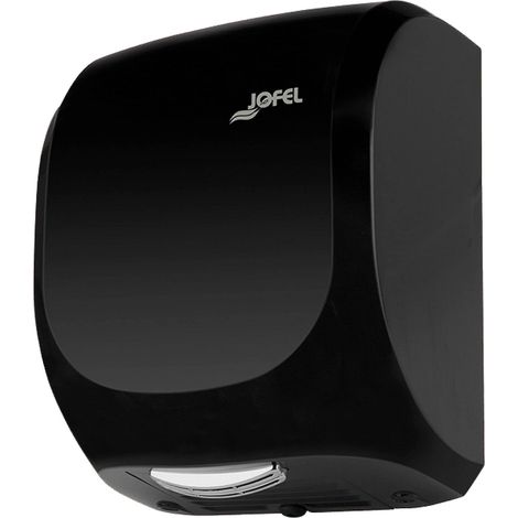 Jofel - Asciugamani ottico ad alte prestazioni (400 Km/h) 1400W, asciuga in 10 secondi, asciugamani automatico, filtro Hepa, antivandalo, modello AVE Robusto alloggiamento in ABS AA19600-MT Nero opaco (1/4)
