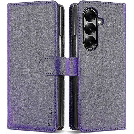 Coque Housse Galaxy Z Fold7 5G, Étui Portefeuille en Cuir PU avec Béquille, Protection Antichoc pour Téléphone, Support de Visionnage, Noir (1/4)