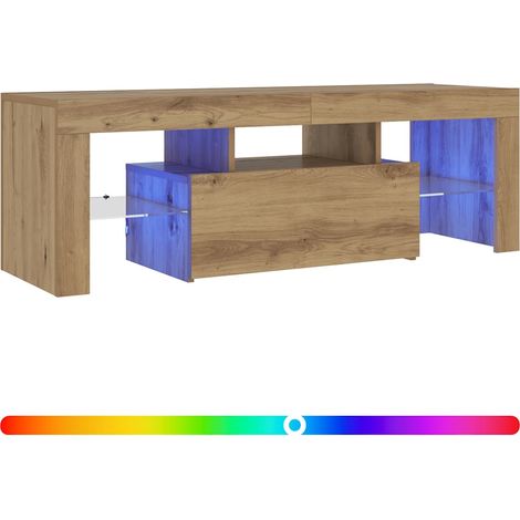 Mobile Porta TV con LED Artigianale 200x25x44 cm Multistrato vidaXL