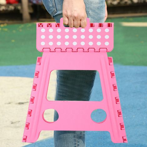 Dot Kunststoff-Klapphocker, kleiner Stuhl, fortschrittlicher tragbarer Massagehocker, 29 x 22 x 39 cm (Rosa) (1/5)