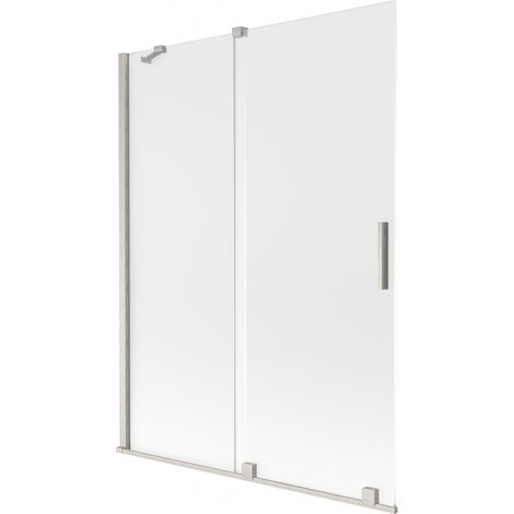 Mexen Velar Duschabtrennung 2-flügelig verschiebbar 130 x 150 cm, mattiert, gebürsteter Nickel - 896-130-000-31-97