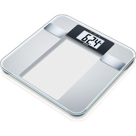 beurer BG 13 bilancia diagnostica argento design vetro