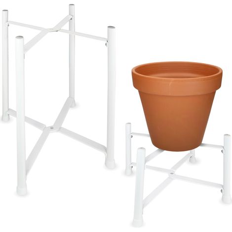 Lot De 2 Supports Pour Plantes FISHTEC 20 Et 40 cm Métal PP Pliables Jardin Terrasse (1/5)
