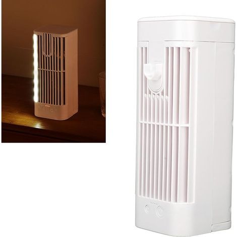 Tragbarer Büro-Ventilator mit 120-ml-Wassertank, kleinem Nachtlicht, drei Geschwindigkeitsstufen, multifunktional, effizient und leise (1/5)