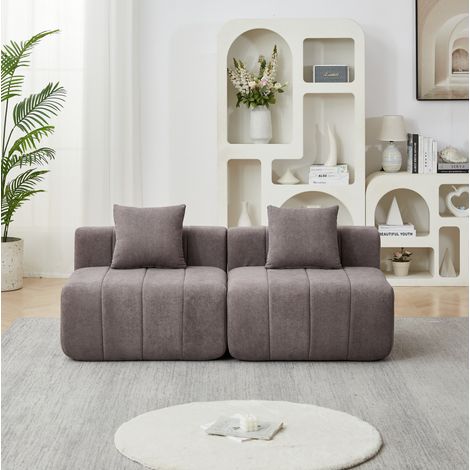 REDOM Modulsofa 38.0x38.0x109.0 cm, Klaviertasten Stil, keine Montage, Chenille, Grau (1/5)