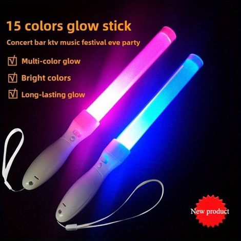 Set mit 3 LED-Leuchtstäben, 15 Farbwechselmodi, geeignet für Partys, Konzerte, nächtliche Veranstaltungen, Weihnachts- und Geburtstagsgeschenke sowie Notbeleuchtung (AAA-Batterien nicht enthalten). (1/5)