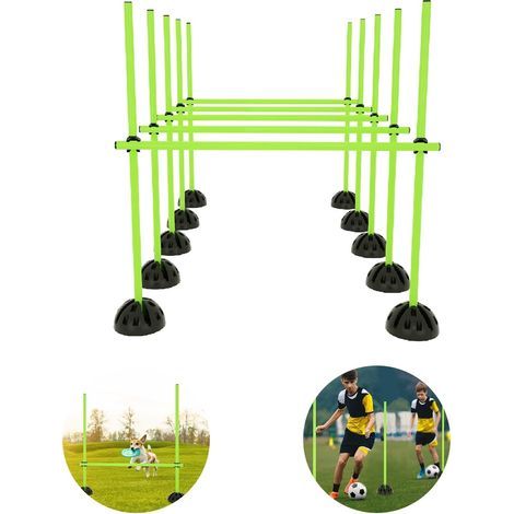 15 Barres D'agilité - 10 Pieds - Kit Entraînement Saut Et Dribble - Réglable En Hauteur Pour Sport Club École - Multicolore - 120x80cm (1/5)