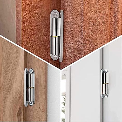 Charnières en acier inoxydable, lot de 2, à visser, pour portes, rénovation, pour portes, boîtes, abris de jardin, fenêt (1/2)