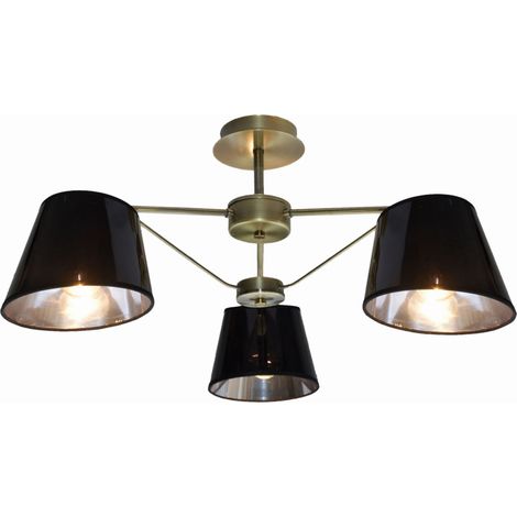 Lampada soffitto Candellux Cortez 3xE14 66cm nero-ottone
