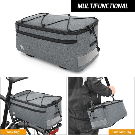 Sac isotherme de coffre isolé de 8l, grande capacité, sacoches arrière de vélo, selle réfléchissante, vtt, route pour articles chauds ou froids (1/5)