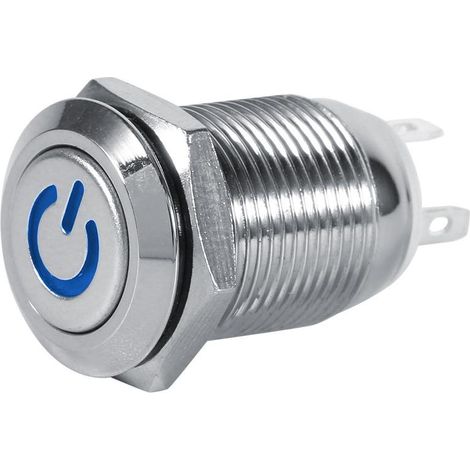 Keenso 12mm 3V Auto Power Metall Druckschalter wasserdicht LED selbstsichernde Rast Druckknopf Schalter 1NO1NC(blau) (1/5)