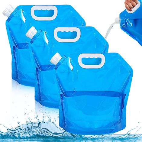 Lot de 3 gourdes pliables, sac isotherme de 10 L pour voiture, sport, camping, randonnée, pique-nique, barbecue-AquaForge (1/5)