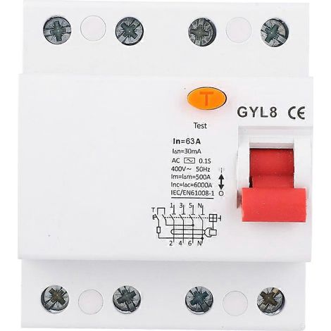 Disjoncteur différentiel GYL8 4P 400VAC (63A)