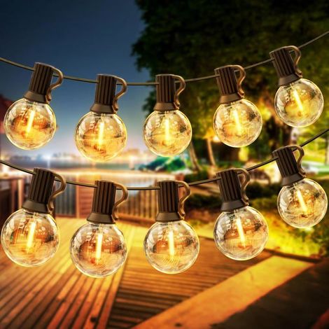 15M Guirlande Lumineuse Intérieur Exterieur, LED Guirlande Lumière Exterieur avec 25 ampoules ip45 Guirlande Guinguette Etanche (1/4)