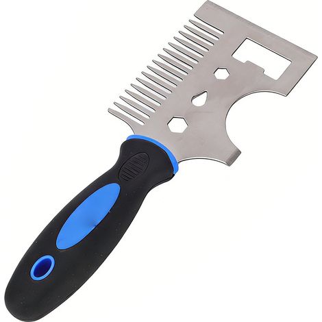 Grattoir à mastic, nettoyeur de pinceaux et de rouleaux, grattoir à peinture multifonctionnel en acier inoxydable (1/5)