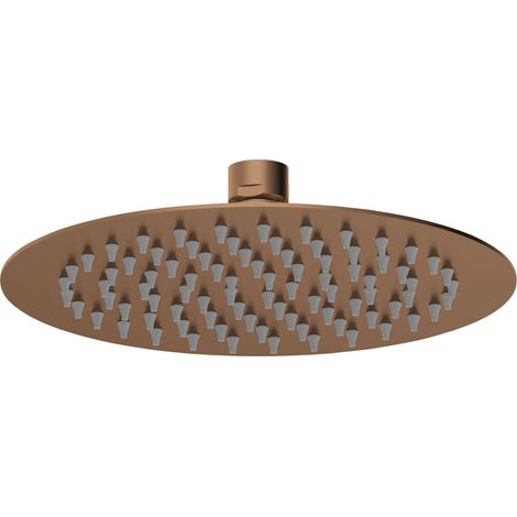 Nuie Round Fixed Shower Head 200mm x 200mm - Brushed Bronze
