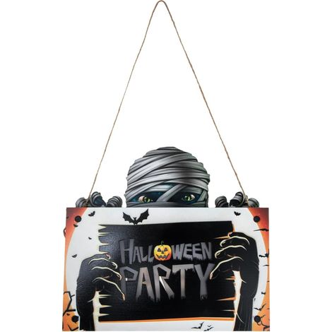 Halloween maison signe liste atmosphère veilleuses festival mur artisanat décoration pendentif momie lettres (1/2)