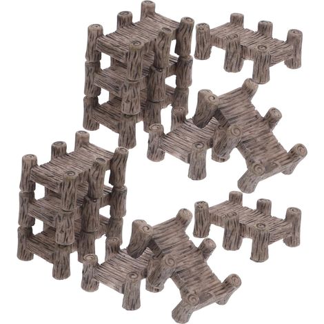 12 teiliges Miniatur Brückendekor aus hochwertigem Harz