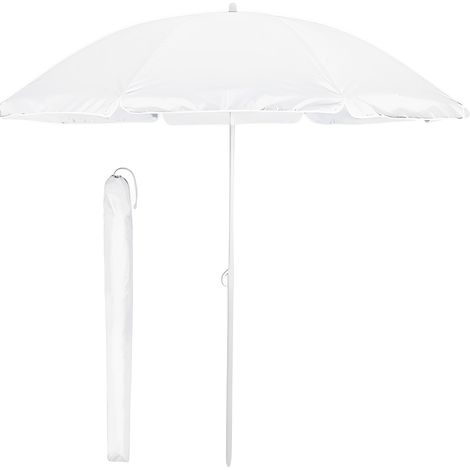 Marvin Ombrellone da Spiaggia FLEXY Inclinabile con Borsa Portatile 200 cm e Palo in Alluminio Telo in Tessuto Poliestere Anti UV per Mare Giardino Bianco