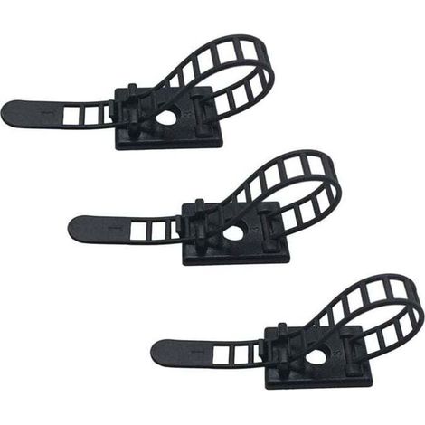 Lot de 25 clips pour câbles adhésifs - Attaches de gestion des câbles réglables et réutilisables - Serre-câbles robustes pour organisation à domicile bureau et bricolage (1/4)
