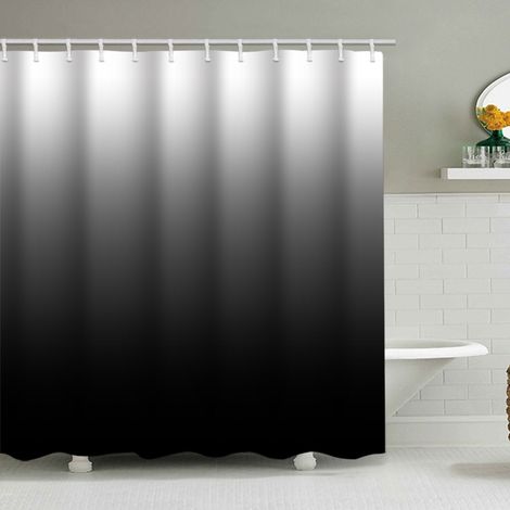 Duschvorhang mit Farbverlaufsmuster, 200 x 230 cm, wasserdicht, geeignet für Badezimmer, inklusive 12 Haken.
