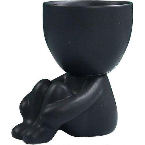 Blumentöpfe, Gartenvase, humanoider Blumentopf aus Kunstharz, Trockenblumen, Gartendekoration, Retro-Vase, Gesichtsskulptur, Blumentopf, Büro- oder Wohndekoration