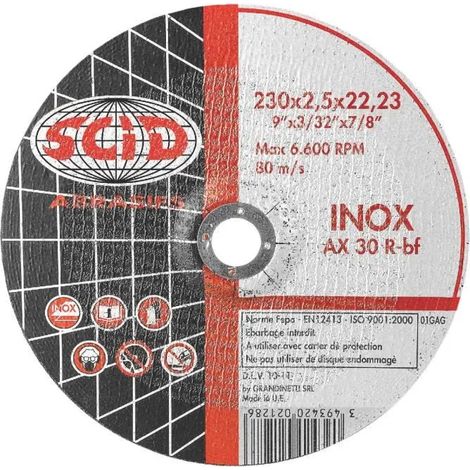 Disco da taglio scid cutting disc inox 230 mm 2.5 mm