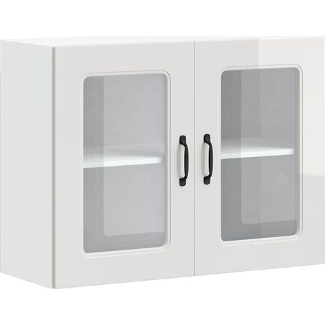 Maison Exclusive - Pensile da Cucina con Porta in Vetro Kalmar Bianco Lucido