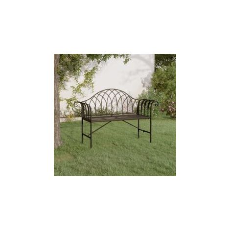 Banc de jardin 2 places 128cm Noir Acier (1/5)