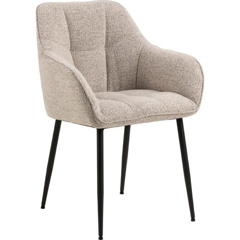 Sedia imbottita in metallo Brenda BEIGE GLAMOUR (1/3)