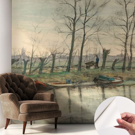 Fototapete Selbstklebend - Wandtattoo - leicht anzubringen - Wandverkleidung Winterlandschaft 250x250 cm (1/5)