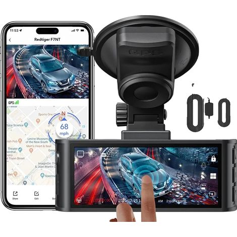 Dashcam, risoluzione 4K, visione notturna, con kit hardware, 64 GB (1/2)