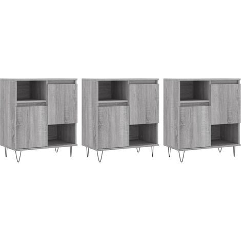 Maison Exclusive - Credenze 3 pz Grigio Sonoma in Legno Multistrato