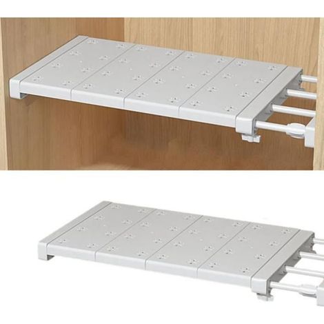 Étagère de rangement - - Télescopique murale - Extensible 48-80 cm - Acier inoxydable - 20 kg max (1/5)
