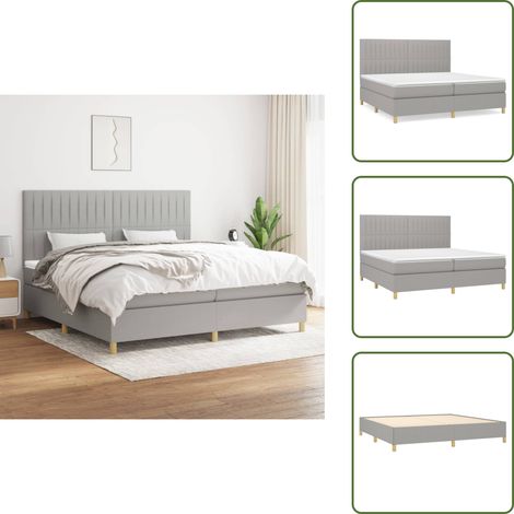 Boxspringbett mit Matratze Hellgrau 200x200 cm Stoff - Boxspringbett - Doppelbett - Bettenrahmen - Schlafsystem - Liegekomfort (1/5)