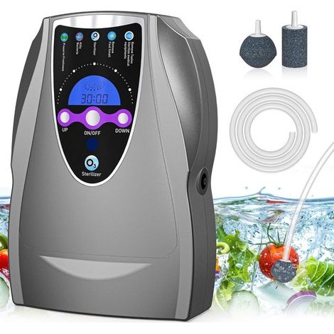 Generatore di ozono，1000 mg/h，dispositivo multifunzionale per la purificazione di aria，spazzolini da denti e acquari，Grigio scuro