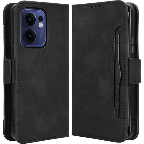 Klapphülle für Oppo Reno 13F / Oppo Reno 13FS, mit Kartenfach, Schwarz (1/5)