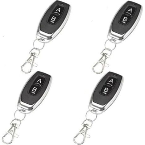 Télécommande 433 MHz AB Boutons Matal Transmetteur sans Fil Code d'apprentissage Télécommande Intelligente pour Ouvre Porte de Garage(4 articles) (1/4)
