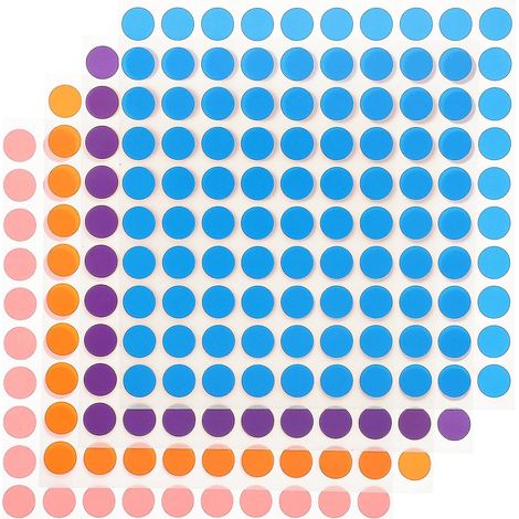 16 autocollants ronds blancs, autocollants ronds colorés, étiquettes adhésives (1/3)