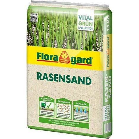 Floragard Rasensand, Quarzsand, Gartensand, Rasen - Sand zum Lüften schwerer Böden, ideal nach dem Vertikutieren (1/3)
