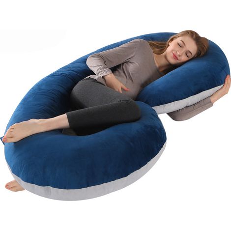 Coussin de grossesse en forme de C de 140 x 70 cm pour tout le corps-AquaForge (1/4)
