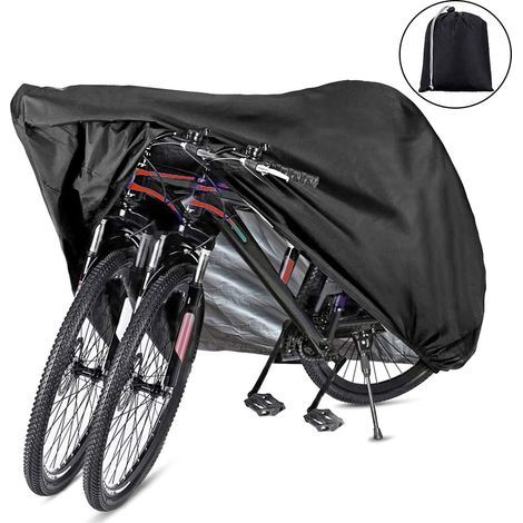Wasserdichte Fahrradabdeckung aus hochwertigem Oxford-Polyester, geeignet für Fahrräder und Roller. Bietet Platz für bis zu zwei Fahrräder. (1/5)