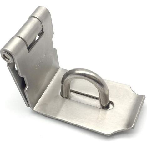 1Angle Droit Porte Fermoir Verrou de Porte en Acier Inoxydable Moraillon Cadenas Fermoir Porte-Cadenas avec Vis, Argent (1/4)
