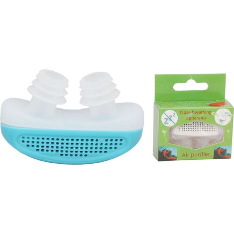 Dispositif Anti-Ronflement en Silicone Doux, Réutilisable avec 2 Évents, Pour Spa et Salon de Beauté, Bleu (1/5)