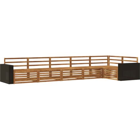 Outdoor Sofa Set 6 pcs Natural Solid Acacia Wood vidaXL (1/5)