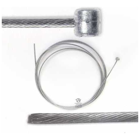 Câble souple, corde à piano. Diamètre 2,5 mm. Longueur 2,5 m. Tête 7,8 x 8,1 mm (1/3)