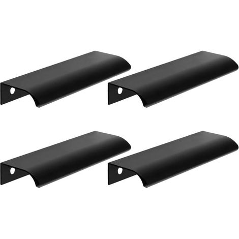 Lot de 4 Poignées de Meuble Invisibles sans Perçage, Finition Noire 64 Mm, Quincaillerie pour Tiroirs et Armoires Cuisine, Accessoires Encastrés Discrets pour Placards et Meubles (1/5)