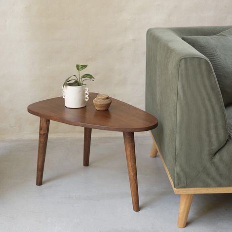 Table basse en mindi massif finition noyer 62 cm (1/5)